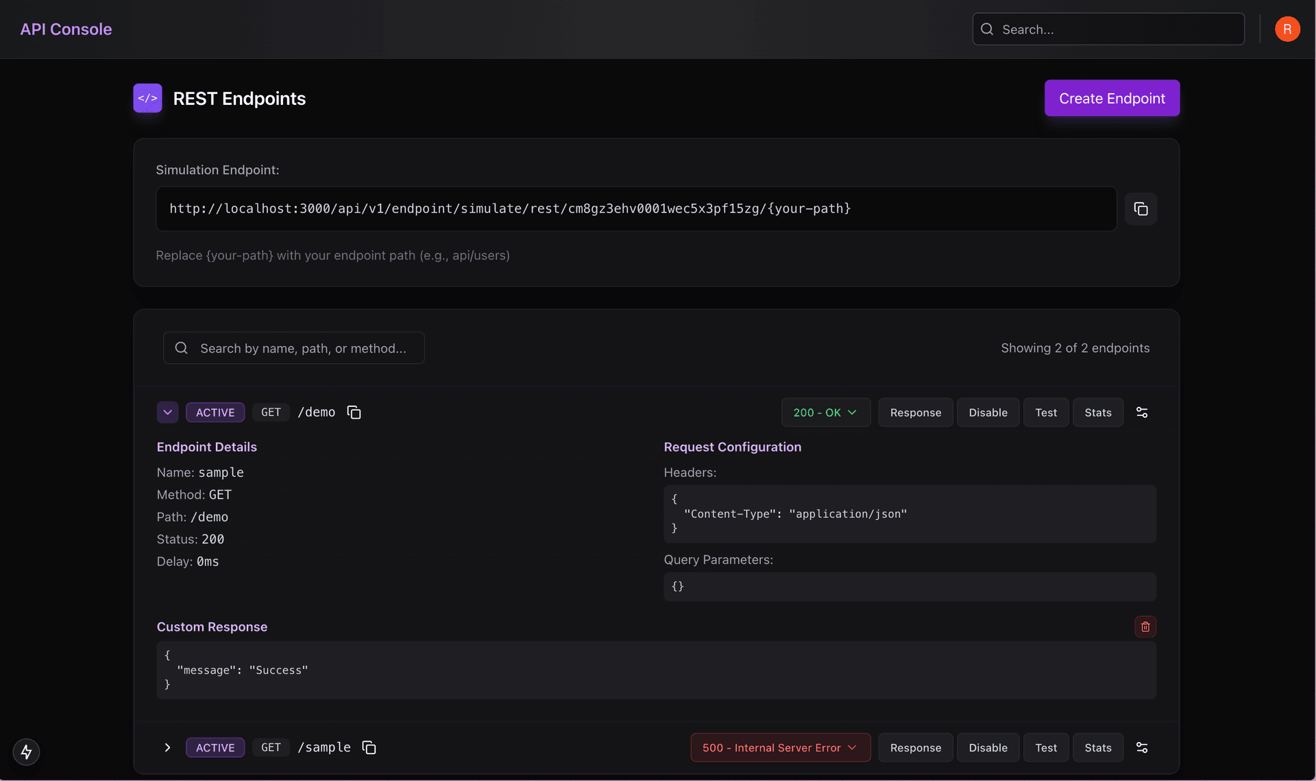 API Mocking Interface